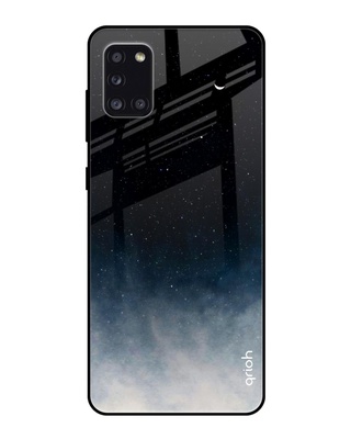 Shop Qrioh Black Aura Glass Case for Samsung Galaxy A31-Front