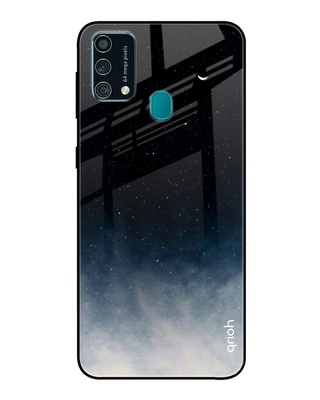 Shop Qrioh Black Aura Glass Case for Samsung Galaxy F41-Front