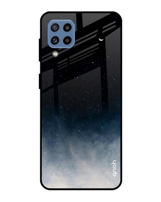 Shop Qrioh Black Aura Glass Case for Samsung Galaxy M32-Front