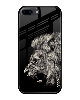 Shop Brave Lion Printed Premium Glass Cover for iPhone 8 Plus(Shock Proof, Lightweight)-Front