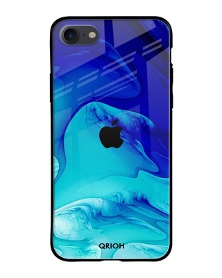 Shop Qrioh Blue Raging Tides Printed Premium Glass Cover for (Apple iPhone 7)-Front