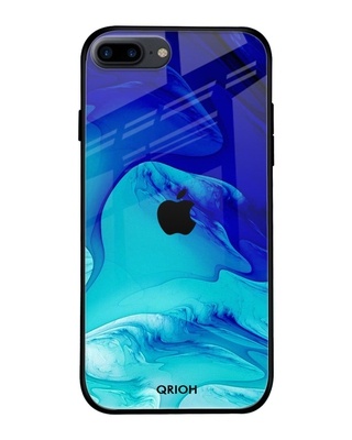 Shop Qrioh Blue Raging Tides Printed Premium Glass Cover for (Apple iPhone 7 Plus)-Front