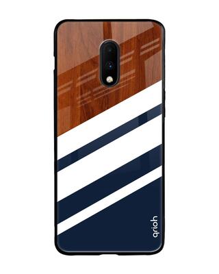 Shop Qrioh OnePlus 7 Bold Stripes Glass Case-Front
