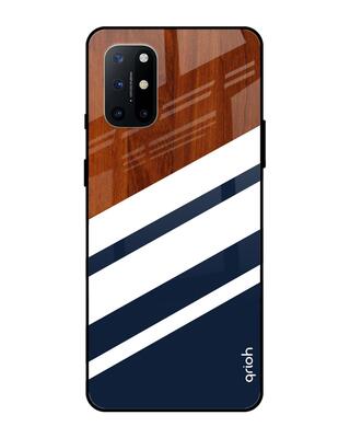 Shop Qrioh Bold Stripes Glass case for OnePlus 8T-Front