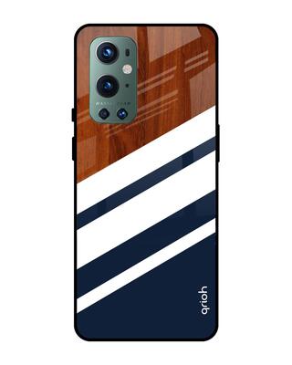 Shop Qrioh OnePlus 9 Pro Bold Stripes Glass Case-Front