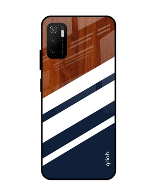 Shop Qrioh Bold Stripes Glass case for Poco M3 Pro-Front