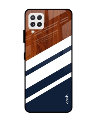 Shop Qrioh Bold Stripes Glass case for Samsung Galaxy A22-Front
