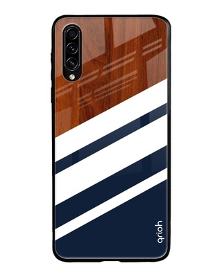 Shop Qrioh Bold Stripes Glass case for Samsung Galaxy A30s-Front