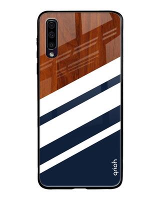 Shop Qrioh Bold Stripes Glass case for Samsung Galaxy A50-Front