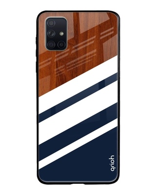 Shop Qrioh Bold Stripes Glass case for Samsung Galaxy A71-Front