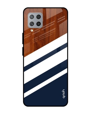 Shop Qrioh Bold Stripes Glass case for Samsung Galaxy M42-Front