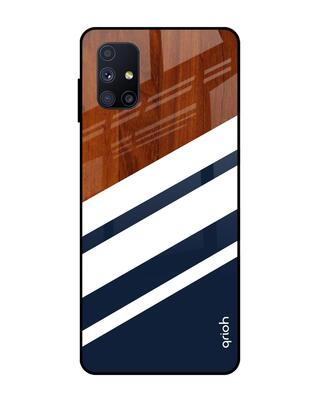 Shop Qrioh Samsung Galaxy M51 Bold Stripes Glass Case-Front