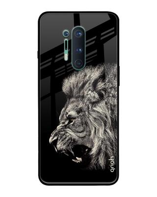 Shop Qrioh OnePlus 8 Pro Brave Lion Glass Case-Front