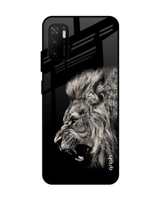 Shop Qrioh Brave Lion Glass case for Poco M3 Pro-Front