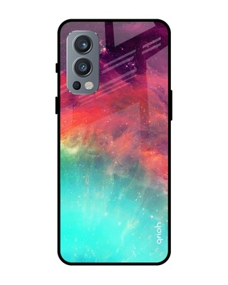 Shop Qrioh Colorful Aura Glass Case for OnePlus Nord 2-Front