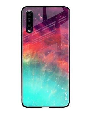 Shop Qrioh Colorful Aura Glass Case for Samsung Galaxy A50-Front