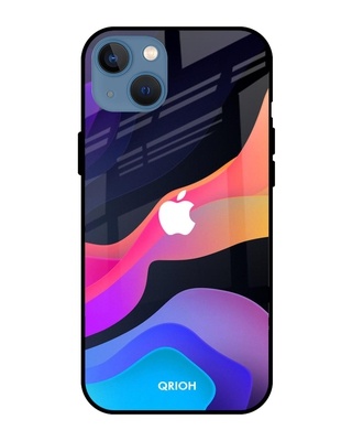Shop Qrioh Colorful Fluid Glass Case for iPhone 13 mini-Front