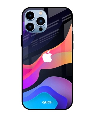 Shop Qrioh Colorful Fluid Glass Case for iPhone 13 Pro-Front