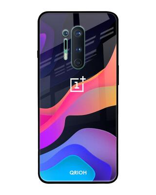 Shop Qrioh OnePlus 8 Pro Colorful Fluid Glass Case-Front
