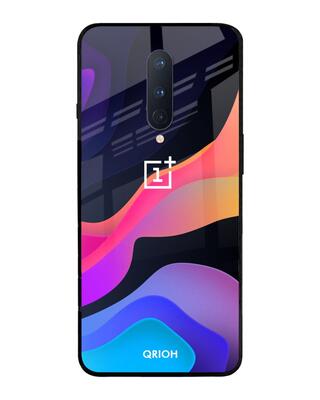 Shop Qrioh OnePlus 8 Colorful Fluid Glass Case-Front