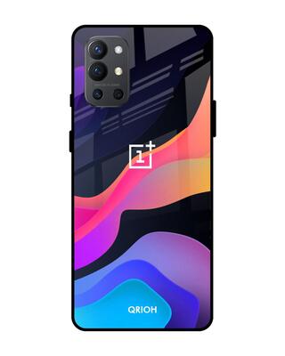 Shop Qrioh OnePlus 9R Colorful Fluid Glass Case-Front