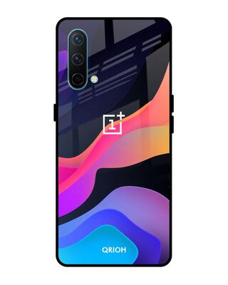 Shop Qrioh Colorful Fluid Glass Case for OnePlus Nord CE-Front