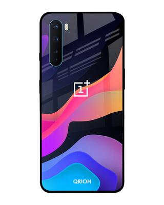 Shop Qrioh Colorful Fluid Glass Case for OnePlus Nord-Front