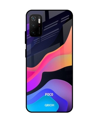 Shop Qrioh Colorful Fluid Glass Case for Poco M3 Pro-Front