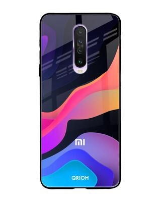 Shop Qrioh Poco X2 Colorful Fluid Glass Case-Front