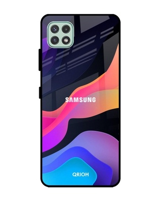 Shop Qrioh Colorful Fluid Glass Case for Samsung Galaxy A22 5G-Front