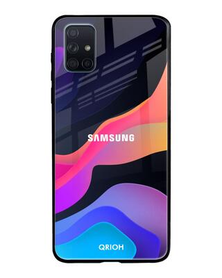 Shop Qrioh Samsung Galaxy A51 Colorful Fluid Glass Case-Front