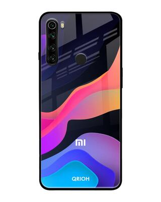 Shop Qrioh Xiaomi Redmi Note 8 Colorful Fluid Glass Case-Front