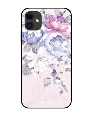 Shop Qrioh iPhone 12 Elegant Floral Glass case-Front