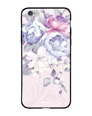 Shop Qrioh Elegant Floral Glass case for iPhone 6 Plus-Front