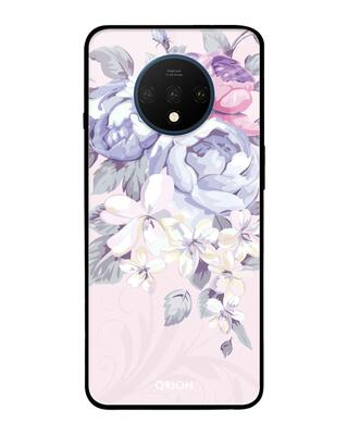 Shop Qrioh Elegant Floral Glass case for OnePlus 7T-Front