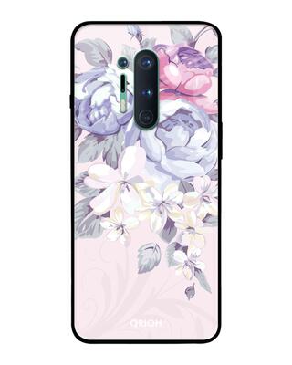 Shop Qrioh OnePlus 8 Pro Elegant Floral Glass Case-Front