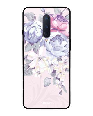 Shop Qrioh OnePlus 8 Elegant Floral Glass Case-Front
