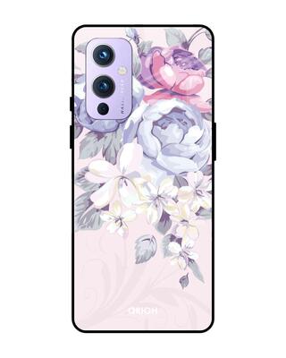 Shop Qrioh OnePlus 9 Elegant Floral Glass Case-Front