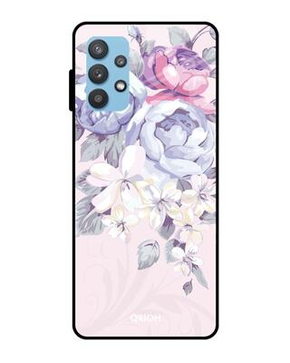 Shop Qrioh Elegant Floral Glass case for Samsung Galaxy A32-Front