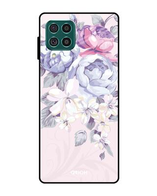 Shop Qrioh Elegant Floral Glass case for Samsung Galaxy F62-Front