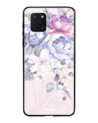 Shop Qrioh Elegant Floral Glass case for Samsung Galaxy Note 10 lite-Front