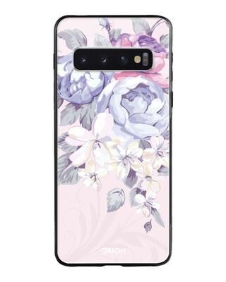 Shop Qrioh Elegant Floral Glass case for Samsung Galaxy S10 Plus-Front