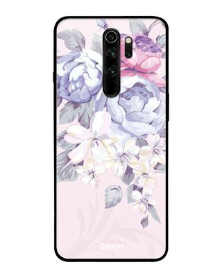 Shop Qrioh Xiaomi Redmi Note 8 Pro Elegant Floral Glass case-Front