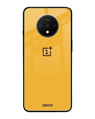 Shop Qrioh Fluorescent Yellow Glass case for OnePlus 7T-Front