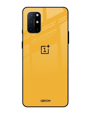 Shop Qrioh Fluorescent Yellow Glass case for OnePlus 8T-Front