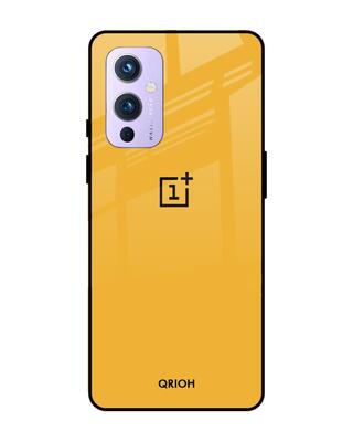 Shop Qrioh OnePlus 9 Fluorescent Yellow Glass Case-Front