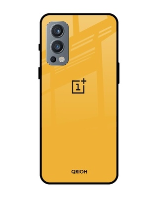 Shop Qrioh Fluorescent Yellow Glass case for OnePlus Nord 2-Front