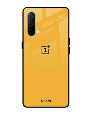 Shop Qrioh Fluorescent Yellow Glass case for OnePlus Nord CE-Front