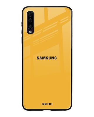 Shop Qrioh Fluorescent Yellow Glass case for Samsung Galaxy A50-Front
