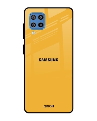Shop Qrioh Fluorescent Yellow Glass case for Samsung Galaxy F22-Front